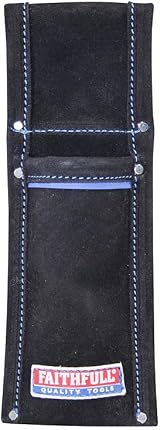 Faithfull Black Suede Leather Scaffold Level Holder for Tool Belt view 2