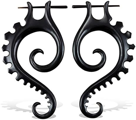Tribal Horn Earrings Post Jewelry Drogo Spirals Large