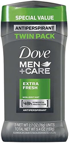 Dove Men+Care Antiperspirant Deodorant Stick, Extra Fresh 2.7 oz, Twin Pack