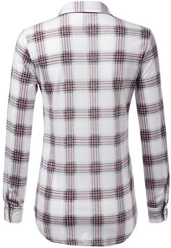 JJ Perfection Women's Long Sleeve Collared Button Down Plaid Flannel Shirt 3 JJ Perfection Women's Long Sleeve Collared Button Down Plaid Flannel Shirt