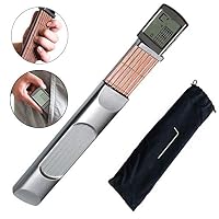 DokFin Pocket Guitar Chord Trainer, Portable Guitar Practice Tool Mini Guitar Finger Exerciser with Rotatable Chart Screen Display for Beginners & Music Lovers