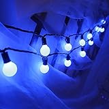 (Heavy Duty)G40 Globe Outdoor String Lights,17 Ft 25 LED Garden Patio Bar Wedding Party Christmas Lights Mood Lighting for Indoor Outdoor Use,2 Fuses Include MAXINDA (G40, blue)