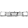 FITRITE AUTO PARTS New Front Bumper Grille For 1993-1997 Nissan Hardbody Pickup, Chrome With Dark Silver, Made Of Plastic NI1200116 6231055G10