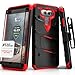 Zizo Bolt Series compatilbe with LG V20 Case Military Grade Drop Tested with Tempered Glass Screen Protector, Holster, Kickstand Black RED
