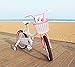 Colorbasket 02201 Front Handle Bar Junior Bike Basket, All-Weather, Water Resistant, Adjustable Leather Straps, White with Pink Trim