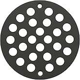 Holge Round 4 Inch Screw-in Floor Drain Cover Replacement Shower Drainer Grate with Screws (Matte Black)