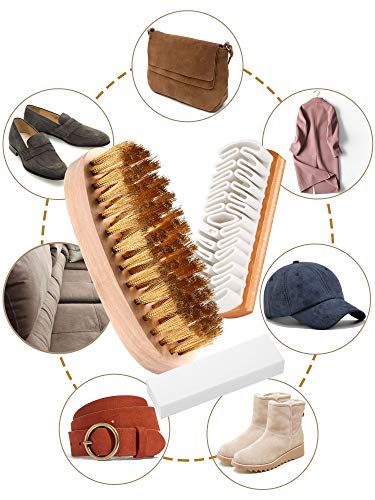 Youngjoy 4 Pieces Shoes Shine Dauber Suede Brush Nubuck Cleaner Crepe Applicators Suede Eraser Set(B)
