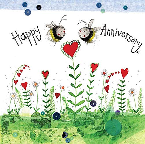 ALEX CLARK Happy Anniversary Bees Foil Card