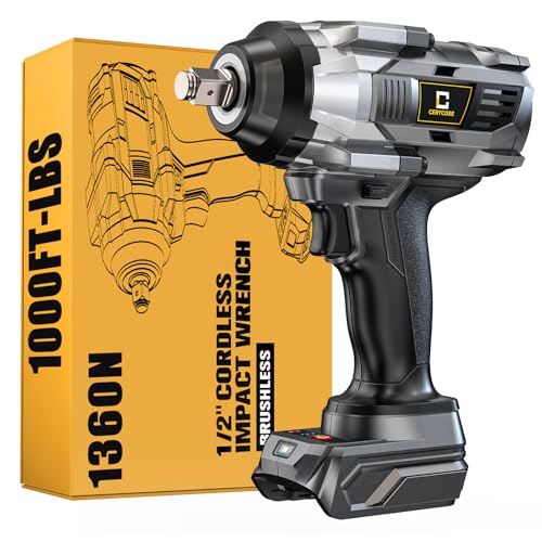 Akku-Schlagschrauber 1/5.1 cm für Dewalt Akku, 900FT-LBS (1200N.m) Bürstenlose elektrische Schlagpistole inklusive LED-Arbeitsleuchte, 2100 U/min Schl