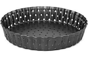 Alvinlite The Perforated Pie Pan Golden Pie Tart Quiche and Flan Crusts Guaranteed With This Deep Dish Pie Plate Designed Wit