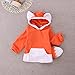 AWEHIRU TOMKIRA Baby Kids Boys Girls Cute Fox Cloak Hooded Outfits Hoodie Coat Outwear Jacket (Orange, 1-2 Years)