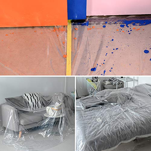 TopGreen Plastic Drop Cloth for Painting 9 Feet by 12 Feet Painters