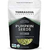 Terrasoul Superfoods Organic Pumpkin Seeds, 16oz - Raw, Unsalted, Superfood for Snacking & Salad Boost
