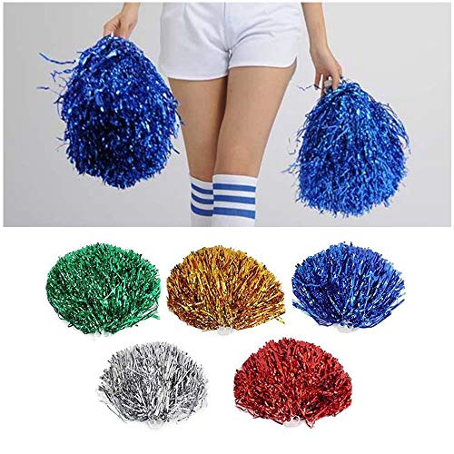 image for HanYoer Cheerleading Pom Poms, Cheerleading Metallic Foil & Plastic Ri