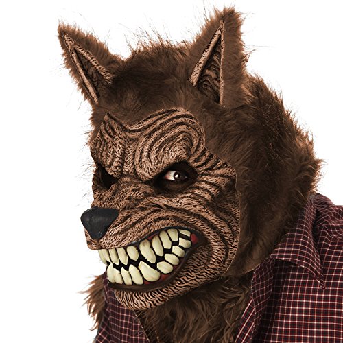 California Costumes Men's Werewolf Ani-Motion Mask Lycan Horror, Brown, One Size