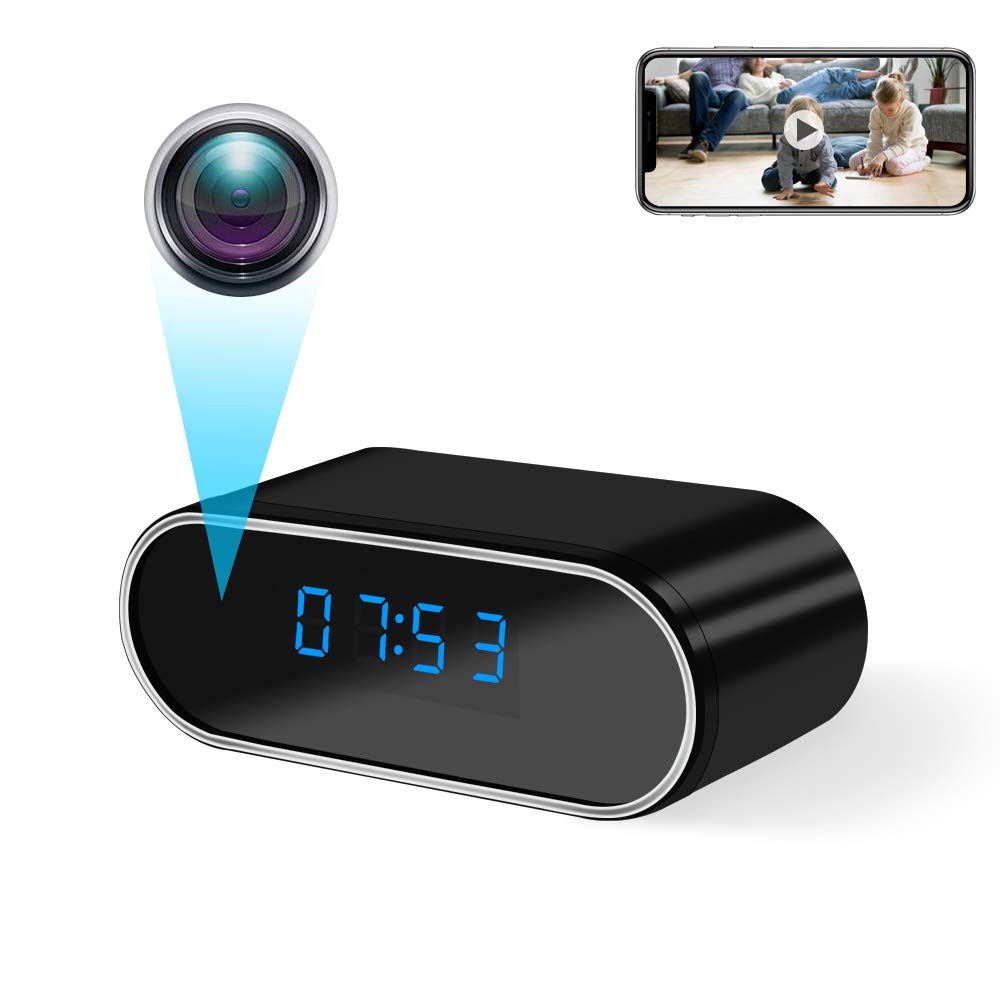 Wifi Hidden Camera, UYIKOO Spy Clock Camera 140°HD 1080P Spy Hidden Camera Wifi Clock Camera Support App Remote View
