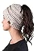 BT-6800-3367 Messy Bun Womens Winter Knit Hat Beanie Tail - Oatmeal (Confetti)