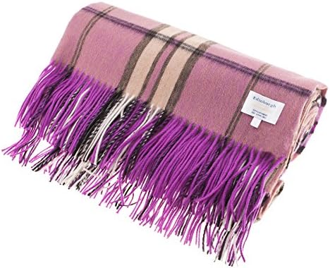 Edinburgh 100% Cashmere Scottish Tartan Rug / Blanket Thomson Raspberry (One Size)