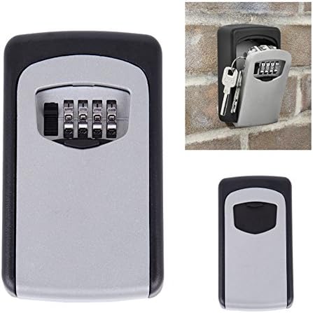 Ridgeyard Wall-Mounted Key Lock Box Home Security Custom Combination 4 Digit Lock Safe Storage Home Car Spare Keys