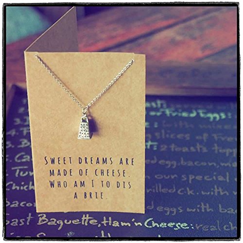 Quan Jewelry Gifts for Mom, Funny Gifts, Cheese Grater Necklace on Funny French Quote Card, Birthday, Valentines Presents - Thumbnail 4