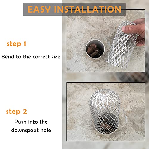 Gutter Guards 6 Inch, 6 Pack Downspout Cover Leaf Filter Strainer