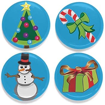 Buttonsmith Christmas Icons Magnet Set - Set of 4 1.25