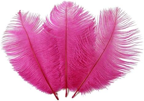 WIBEN Set of 100, 8-10inch Natural Ostrich Feathers Plume for Wedding Centerpieces Party Decoration (Rose)