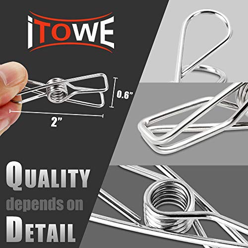 Clothespin 2.2” Pin,40 Pack Stainless Steel Wire Clip,Durable Metal Pin for Clothesline Utility Pin for Laundry, Kitchen, Backyard, Outdoor Clothes Drying, Bag Sealing, Room Decorating, Office Pin - Thumbnail 4