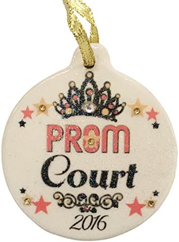 Prom Court 2016 Pink Gold Princess Crown Porcelain Ornament