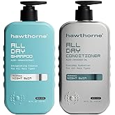 Hawthorne All Day Men's Shampoo and Conditioner Set. Sulfate Free Shampoo and Conditioner with Pure Avocado Oil and Aloe For Stronger, Healthier Hair. Night Swim Cologne Scent. 16 fl. oz. each.