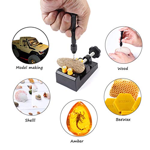 image for Vetoo 12 Pcs Mini Pin Vise Hand Drill Bits, Hobby Hand Drill Kit Manua