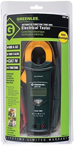 Greenlee Textron Inc CMT-90 - Digital Multimeter - Digital Display, Clamp-On Probe, Probe Leads, Power Source: Battery