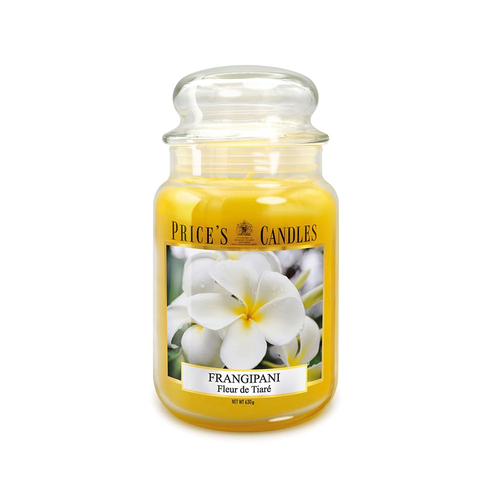 Price's - Frangipani Large Jar Candle - Sweet, Delicious, Quality Fragrance - Long Lasting Scent - Up to 150 Hour Burn Time