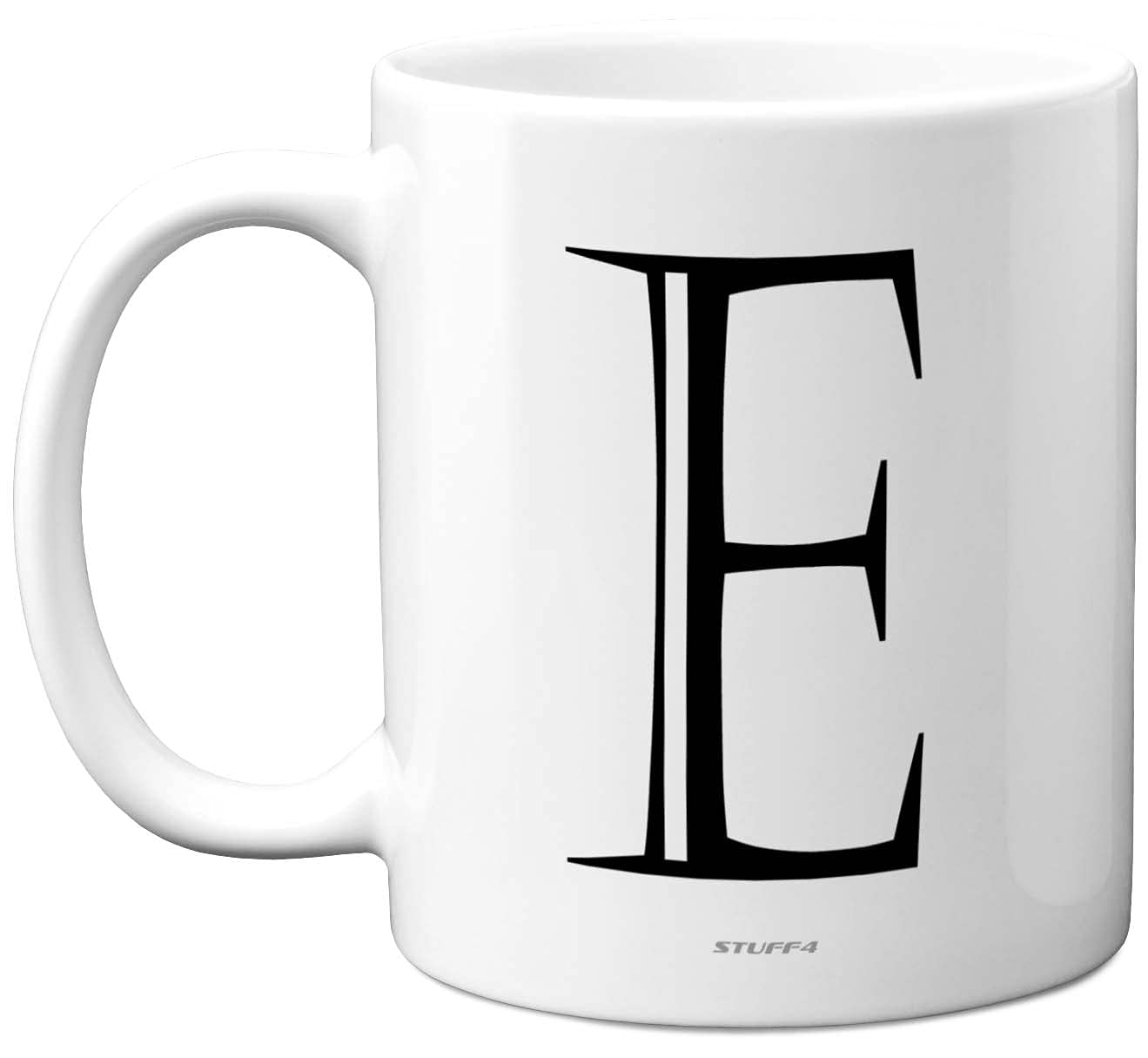 Stuff4 Personalised Alphabet Initial Mug - Letter E Mug, Gifts for Him Her, Fathers Day, Mothers Day, Birthday Gift, 11oz Ceramic Dishwasher Safe Anniversary, Valentines, Christmas, Retirement