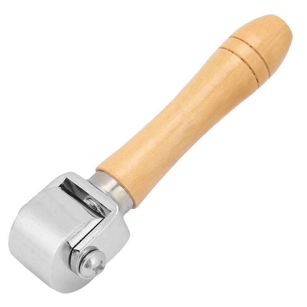 Redxiao 【𝐁𝐥𝐚𝐜𝐤 𝐅𝐫𝐢𝐝𝐚𝒚 𝐃𝐞𝐚𝐥𝐬】 Leather Roller Tool, 35mm Stainless steel Professional Practical with Wooden handle for Leathercraft Edge Creaser Handwork Smoother Leather Press Tool(S)