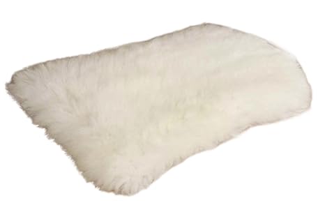 Zaloop Sitzkissen aus echtem Lammfell in versch. Farben und Größen auch medizinisch echt Fell (weiß, ca. 50 x 35 cm)
