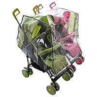 Aligle Twin stroller raincoat Universal Size Side By Side Stroller Weather Shield, Baby Rain Cover/Wind Shield