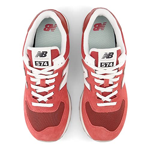 New Balance Men's 574 V2 Spilled Paint Sneaker, Red/White, in