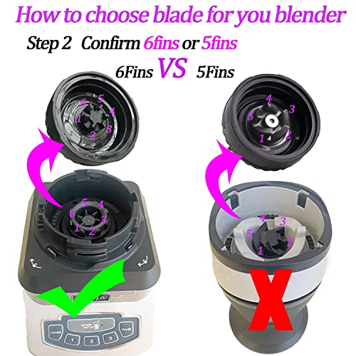[UPGRADE] 6Fin Male Blender Blade Replacement Parts For Nutri Ninja