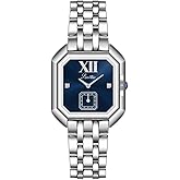 LOREO Luxury Dress Women's Leather Watch Square Dial Diamond Lady's Waterproof Elegant Analog Quartz Bracelet Watch