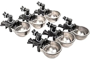 RAC Paws by RentACoop DIY Auto-Fill Metal Cups Waterer Kit - Great for Small Animals, Pets, Bunnies, Ferret, Chickens, Hamsters, Guinea Pigs, Rabbits, Chinchillas, Mice, Rats - 6 Pack