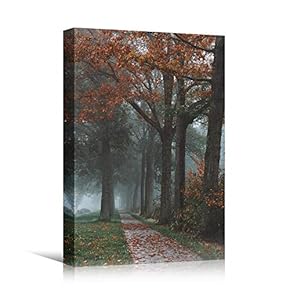 signwin Canvas Wall Art Autumn Dramatic Forest Landscape...