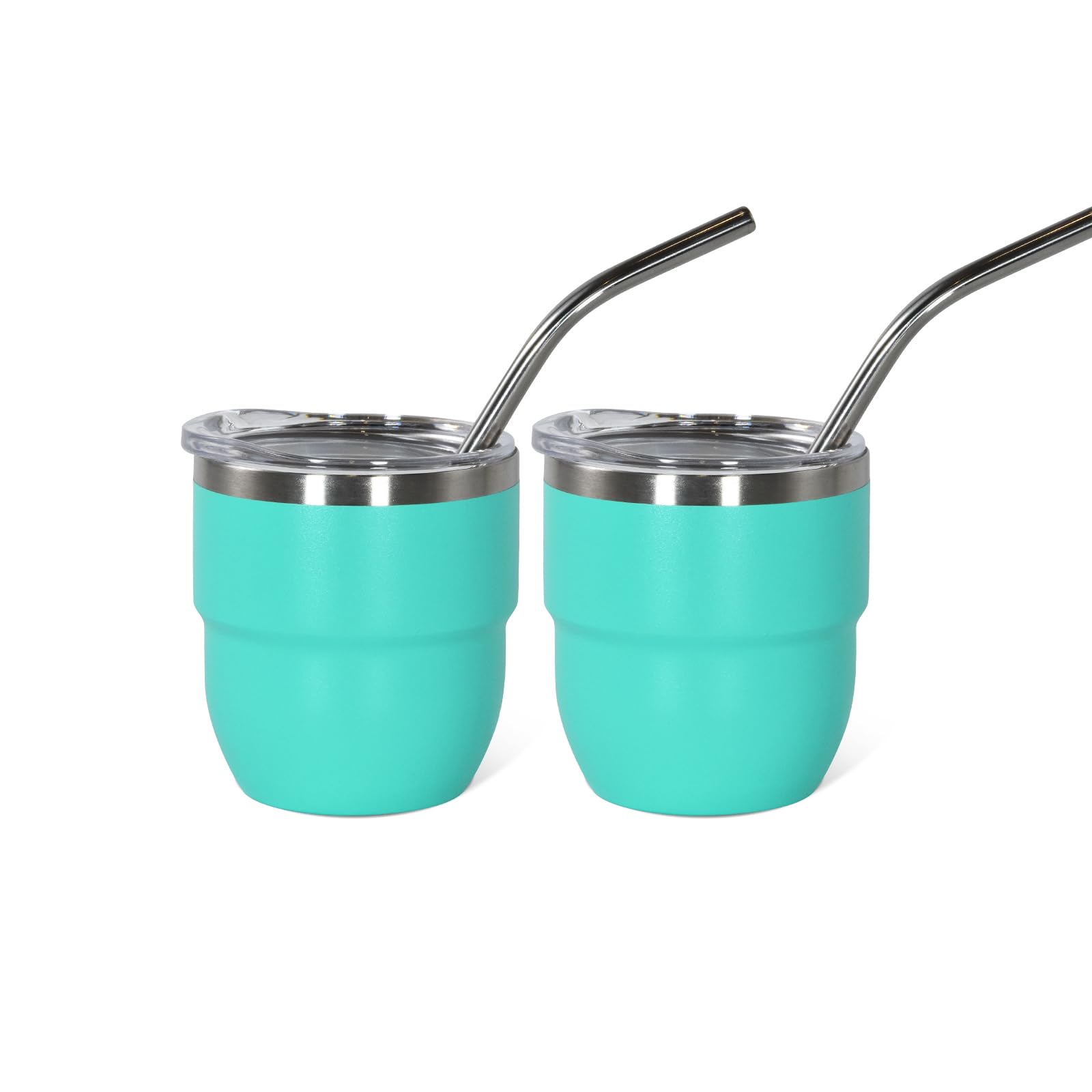 Photo 1 of ***CUPS WITH NO LIDS*** CHLJAR 4oz Stackable Cup, Vacuum Insulated Espresso Cup Set of 2, Espresso Shot Glass for Coffee, Double Wall Stainless Steel Mini Tumbler Shot Glasses with Straw and Lid