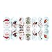 Naimo 5 Pack Christmas False Nail Art Sticker Wrap Nail Stickers Decals Nail Stickers Decorations Tips