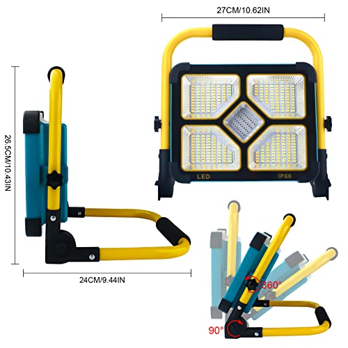 OUSIDE Rechargeable LED Spotlight, LED Battery with Stand, Built-in 10500 mAh Battery, 4 Lighting Modes, Type-C Charging, Ideal for Works, Emergency Lighting, Maintenance