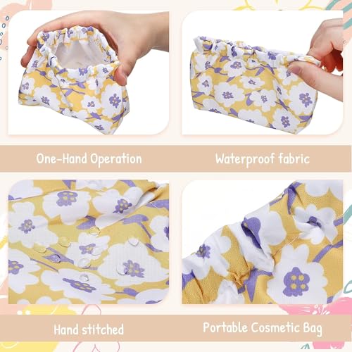 TERRIFI 9 Pcs Mini Pouch for Purse Bulk, Small Makeup Pouch, Waterproof Pocket Cosmetic Bag, Portable No Zipper Small Pouch Printed Flower Travel Toiletry Bag for Women Girl Lipstick Headphone Jewelry
