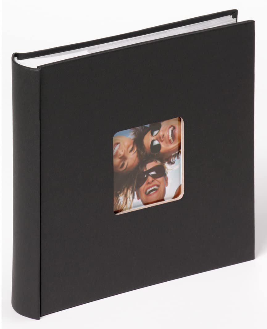 walther Design Photo Album Black 200 Photos 13 x 18 cm Memo Album with Punched Cover, Fun ME-116-B