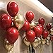 Double Stuffed Ruby Red and Metallic Chrome Gold Balloons Mixed for Valentine Day Wedding Birthday Party Decoration