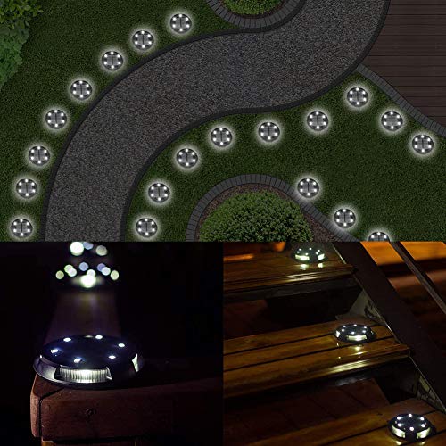 Gartenbeleuchtung Solar 4 Stück LED Solar Bodenleuchte IP65 Wasserdichte Solarleuchten Garten mit 10 LED-Birnen Kaltweiß… – Bild 8