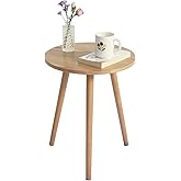 AWASEN Side Table Round, Small Accent Table Nightstand Modern End Table for Living Room Bedroom Office Small Spaces, 15.75''D x 19.69''H(Natural Walnut)